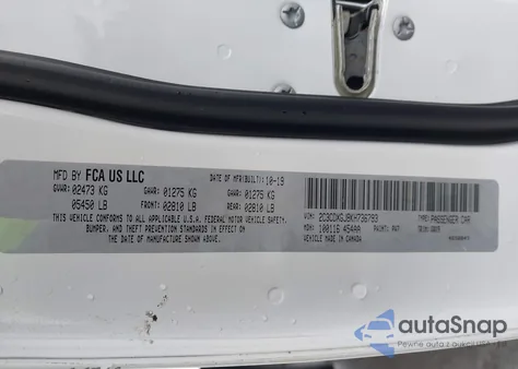 2019 Dodge Charger Scat Pack Rwd z USA, uszkodzony, nr VIN 2C3CDXGJ8KH736793